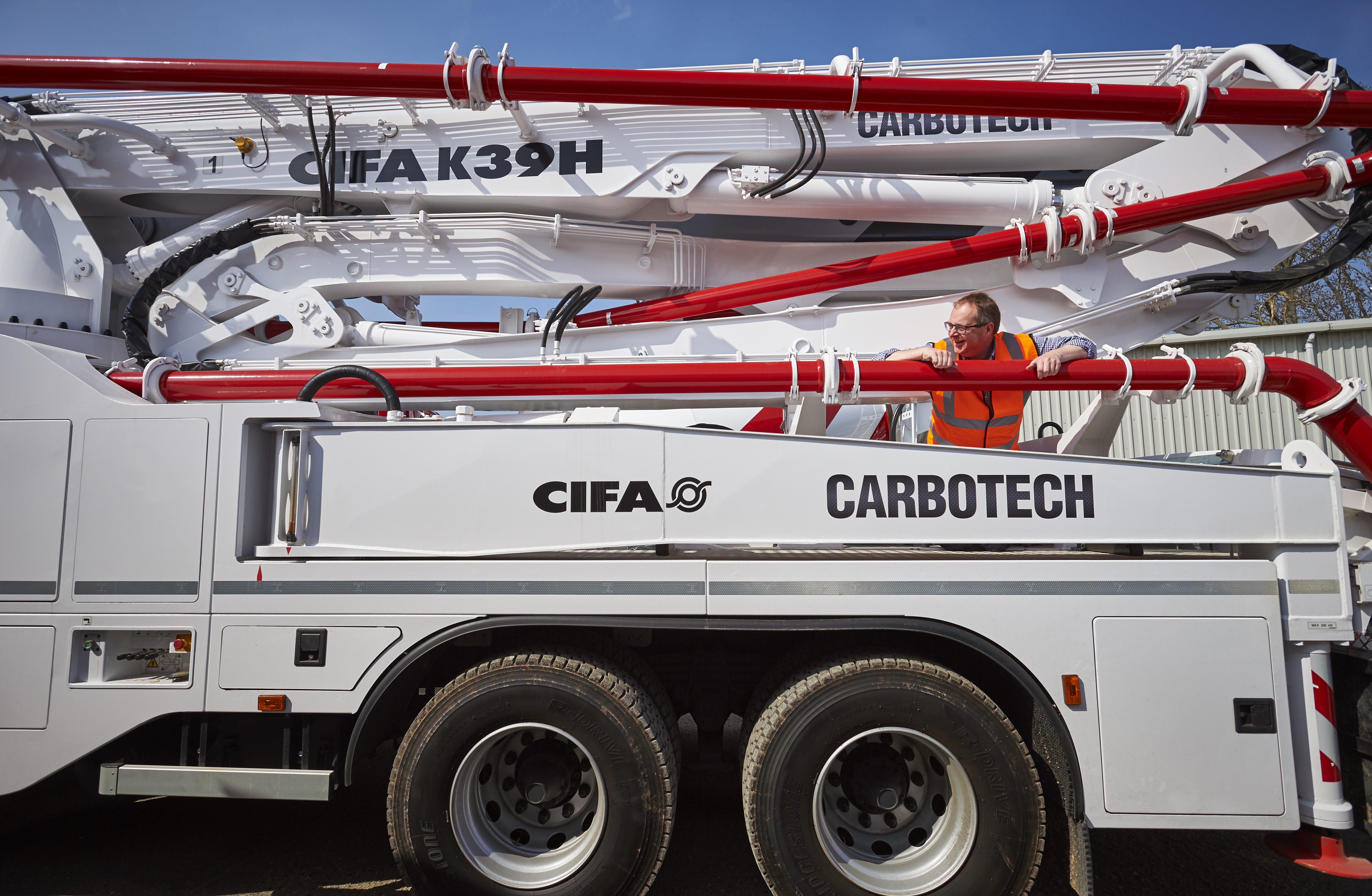 Tom Baker with CIFA truck-mounted concrete pump