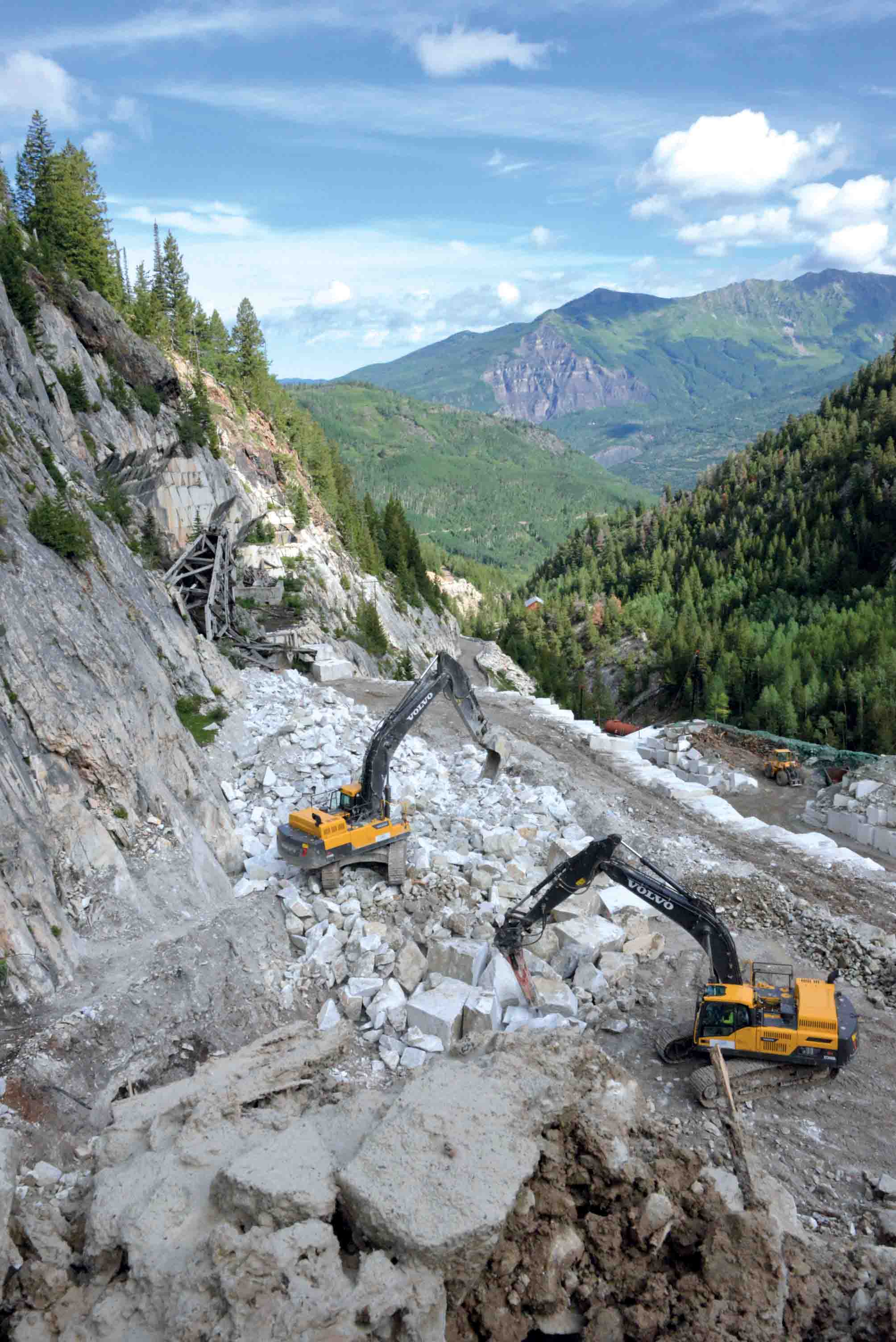 Volvo excavators, Rocky Mountains