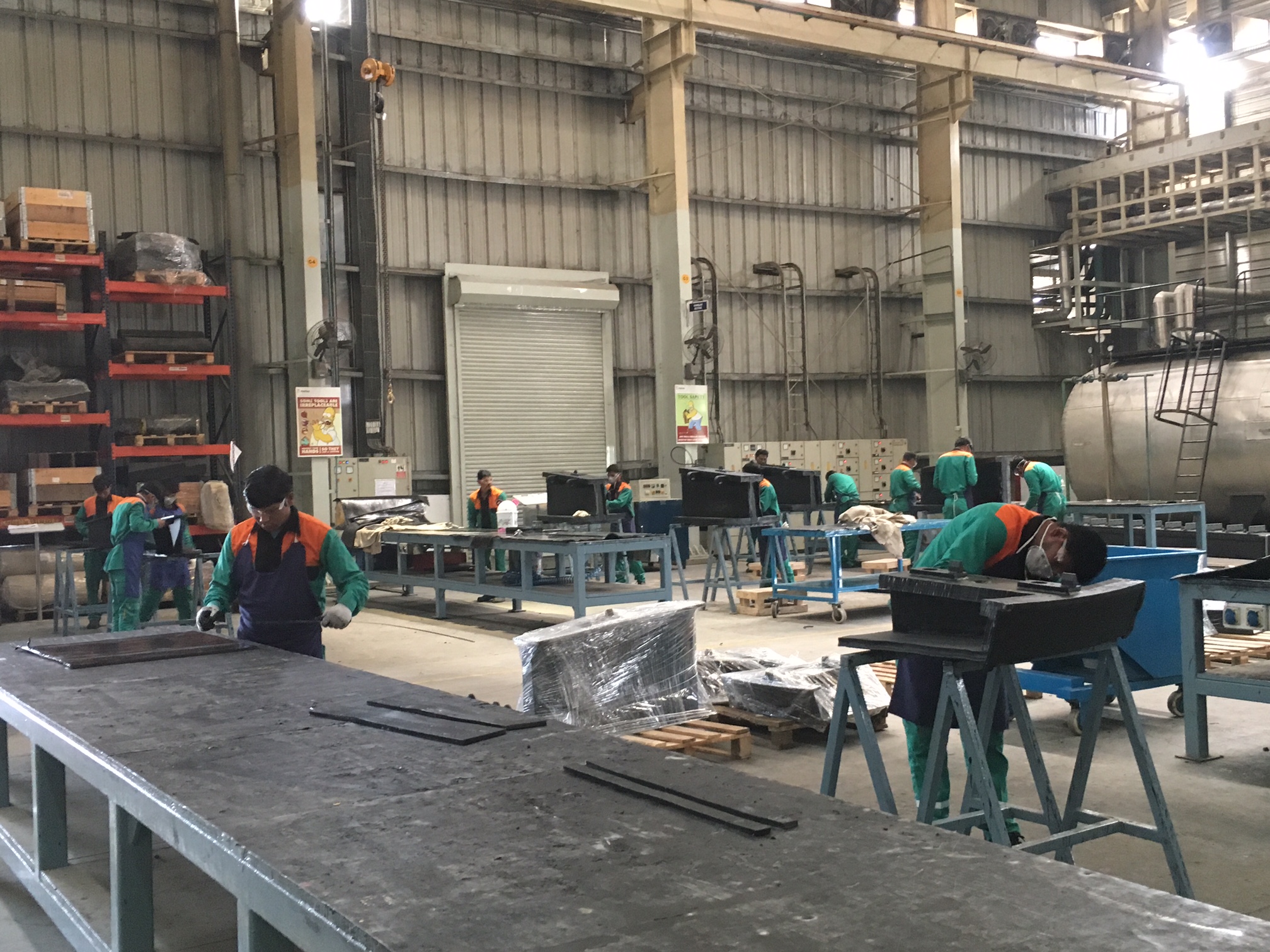 The busy Metso fabrication factory at Metso Park, Alwar, India.JPG