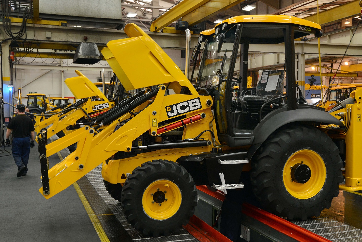Production has ceased at all of JCB's nine UK plants