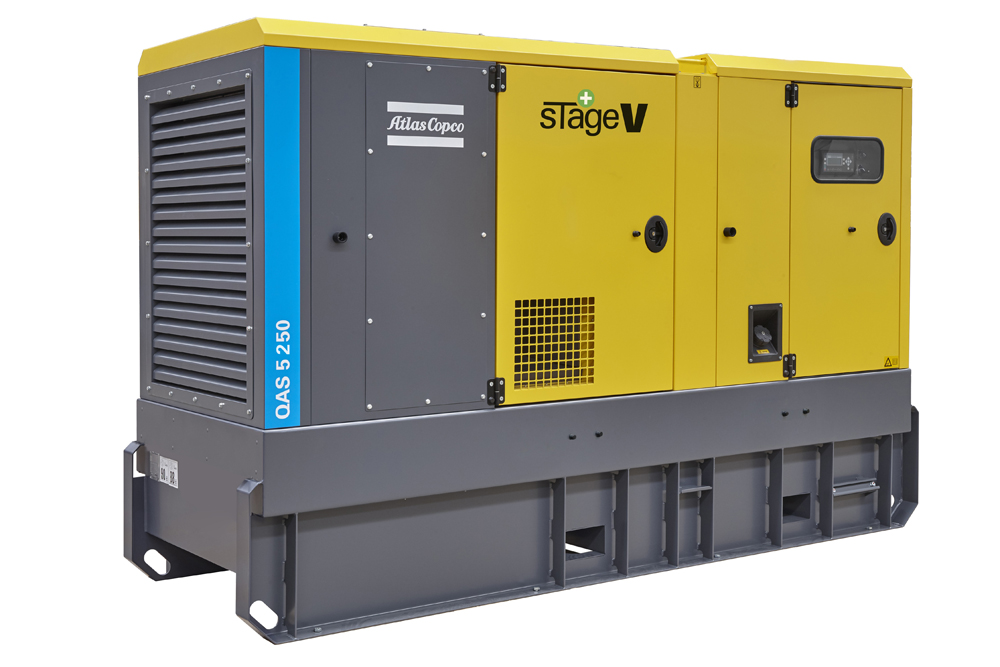 Atlas Copco has added four new EU Stage V-compliant models to its flagship QAS 5 range of mobile diesel generators. Pictured is the  QAS 5 250 unit