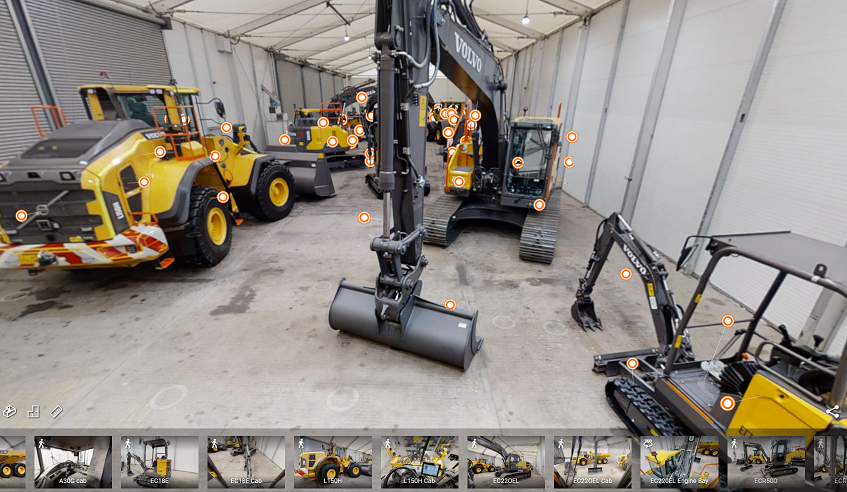 Virtual visitors can look around Volvo equipment in 3D