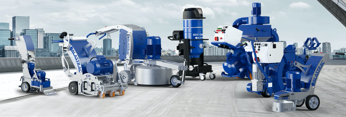 Blastrac's products include solutions for shot blasting, scarifying, scraping, grinding & polishing and dust collection