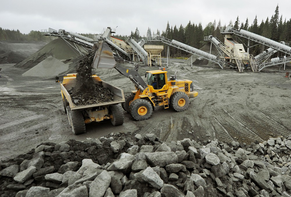Loading and hauling work at a quarry operated by First Nerudnaya Company, Russia’s largest crushed stone producer