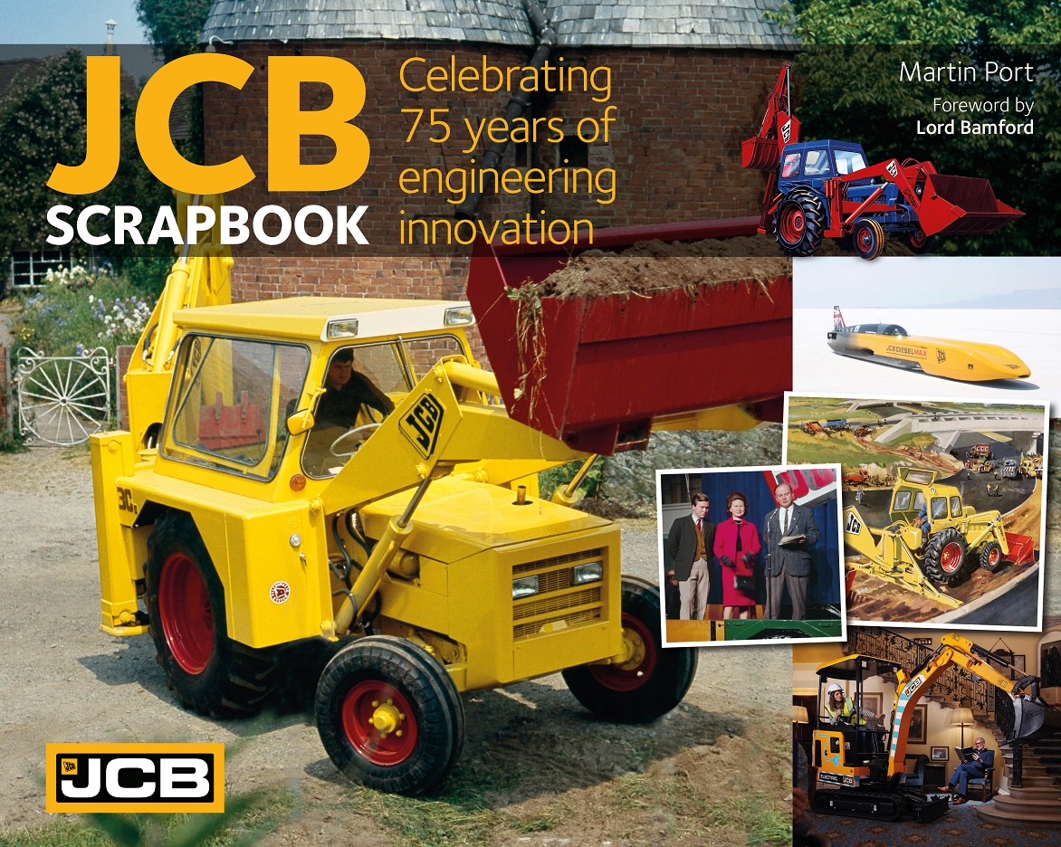The book features previously unpublished photos of iconic JCB equipment