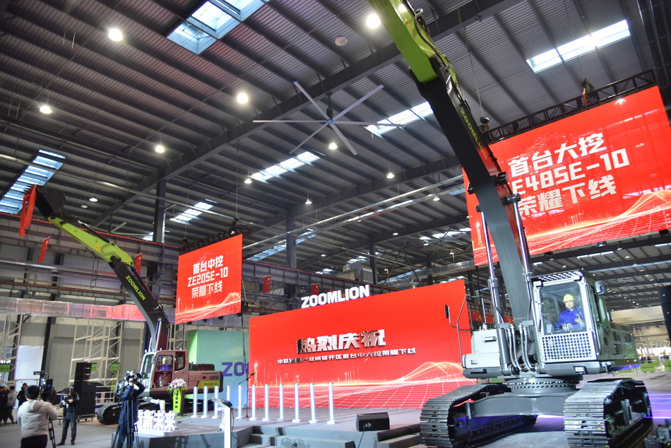 The new facility uses 100 robots to deliver spare parts during the production process