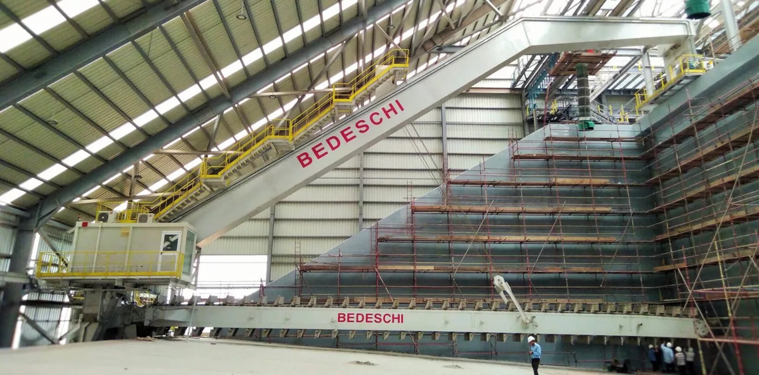 Bedeschi will install two new semi portal reclaimers for limestone at the plant