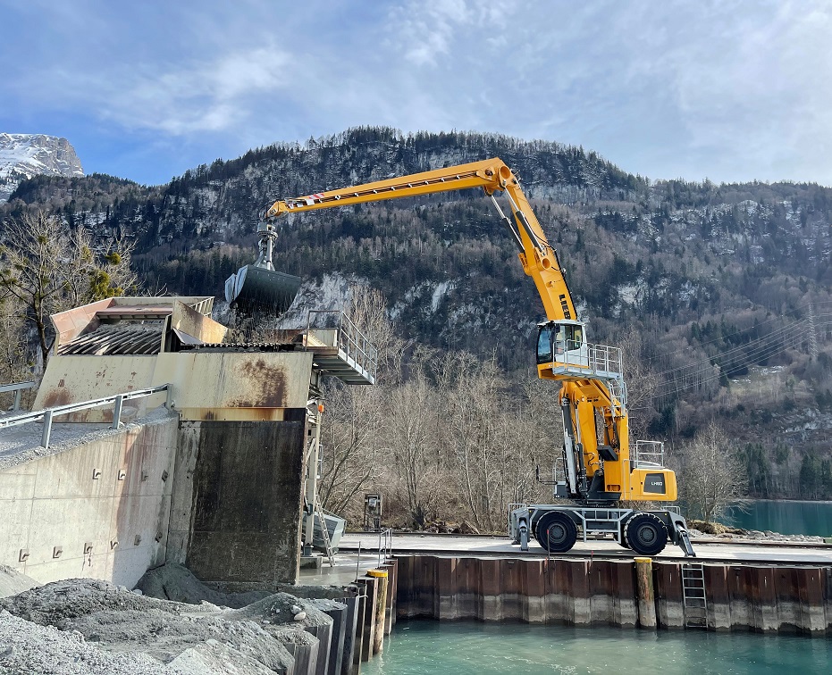 The Liebherr LH 60 M Port Litronic material handler will assist in the quarrying and production of the trademark Brienzer Sand product
