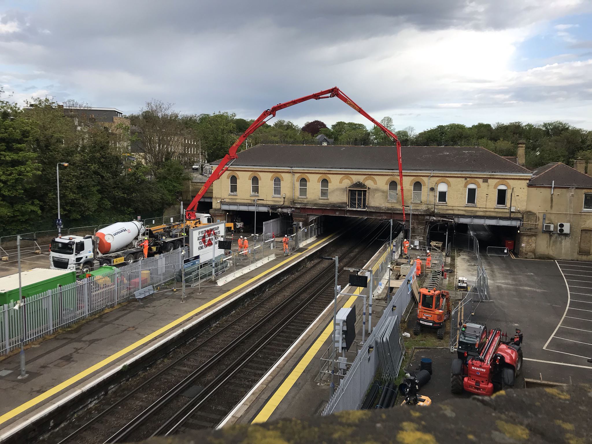 The pour taking place at Chatham Station earlier this month