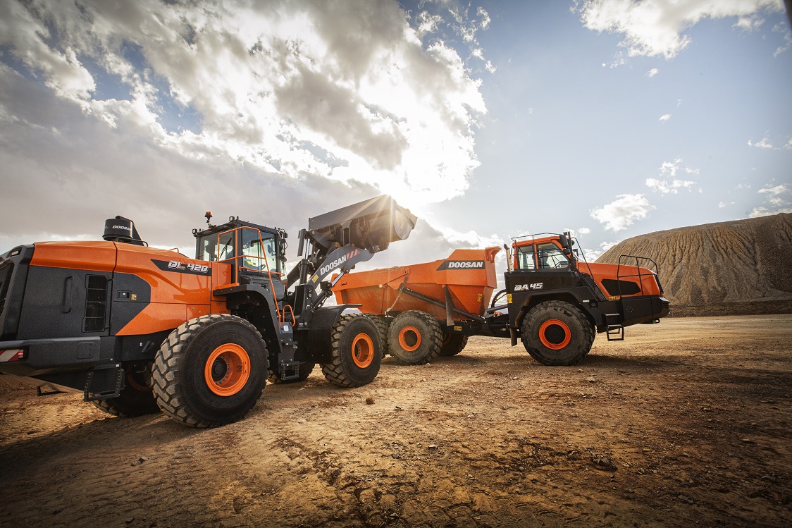 Doosan Infracore's products include articulated dump trucks, wheeled loaders and excavators