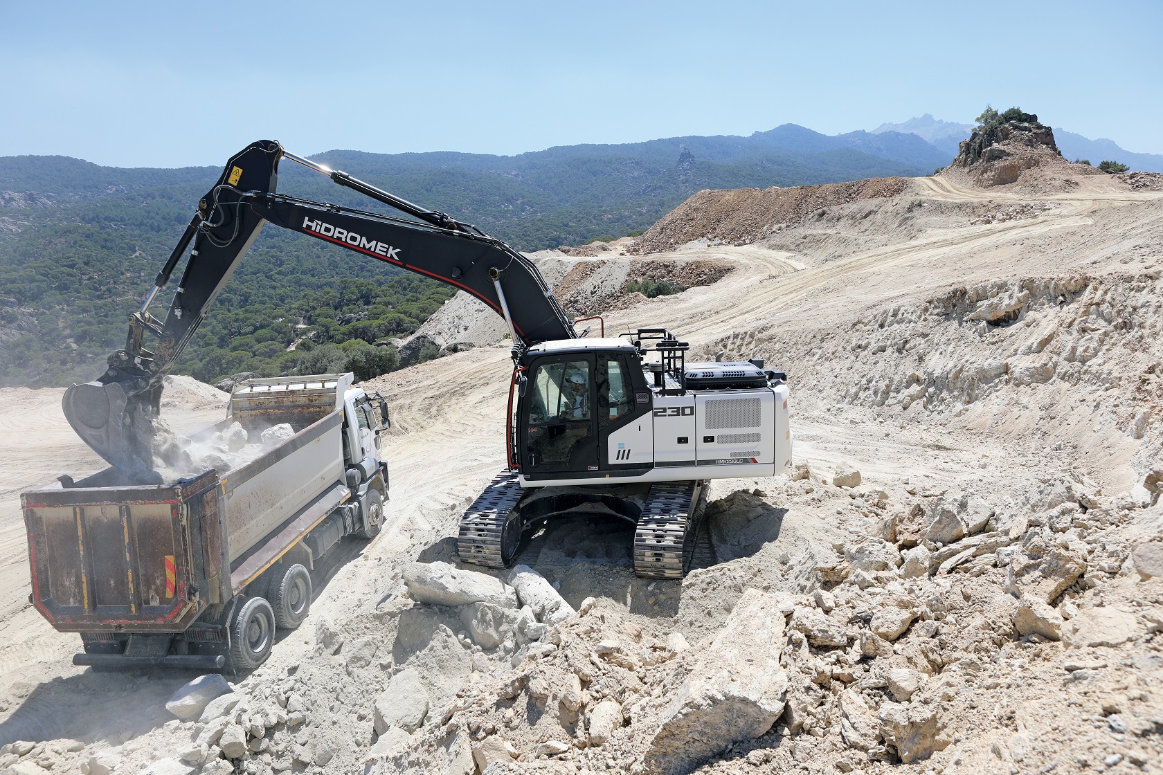 Hidromek equipment is used in quarry and mining operations, concrete plants and industrial applications