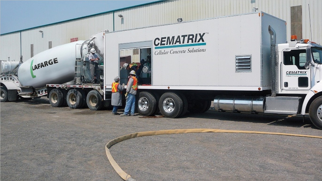 Cematrix Lafarge Canada cellular concrete joint marketing and cement supply agreements