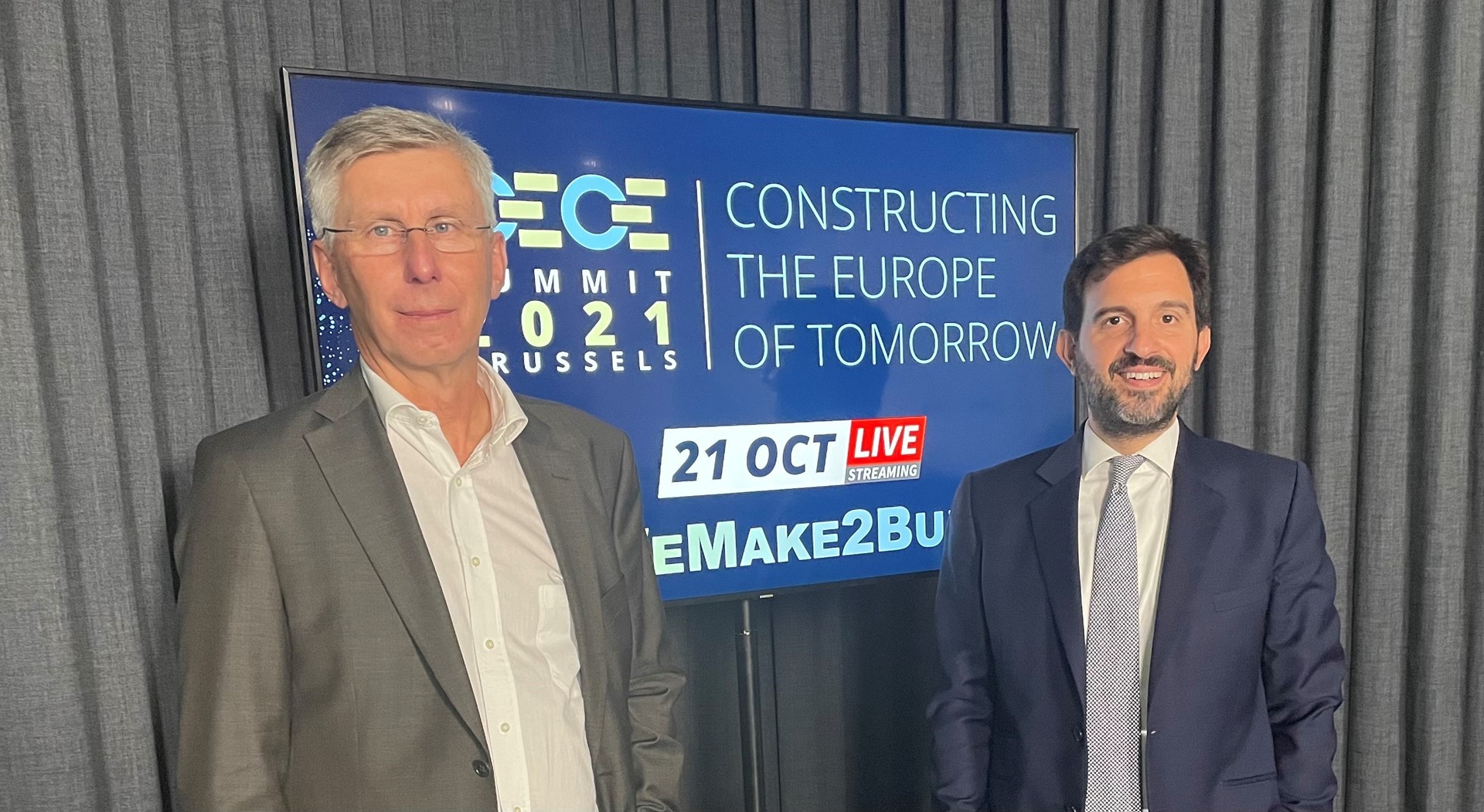 CECE president Niklas Nillroth (left) and secretary general Riccardo Viaggi at the virtual CECE Summit 2021. Image source: CECE