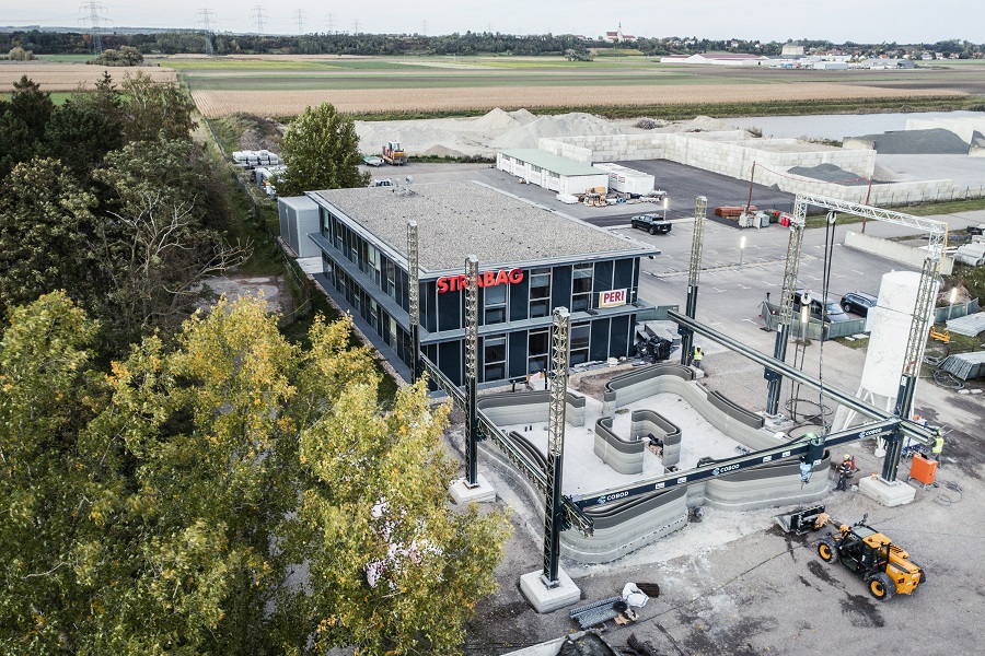 The partners say the structural works for the building in Hausleiten could be completed in around 45 hours of pure printing time. Image: Strabag/Peri