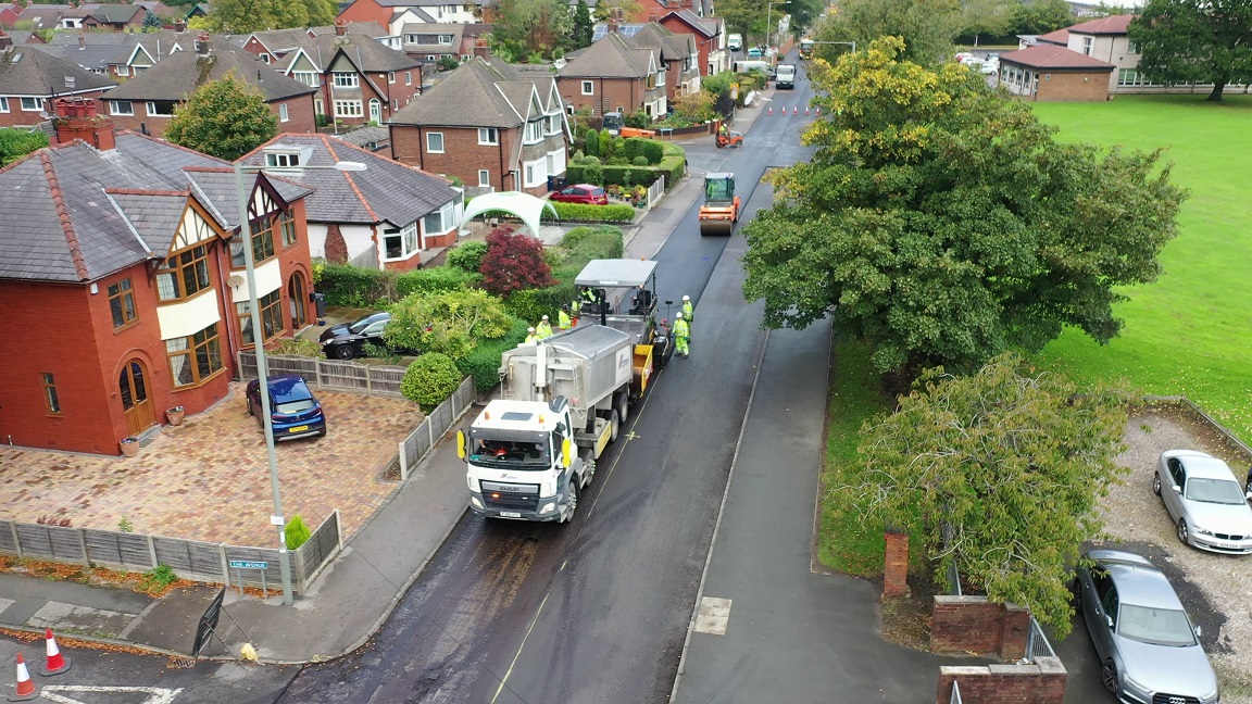 The resurfacing work in Preston used CEMEX's VIALOW Zero asphalt