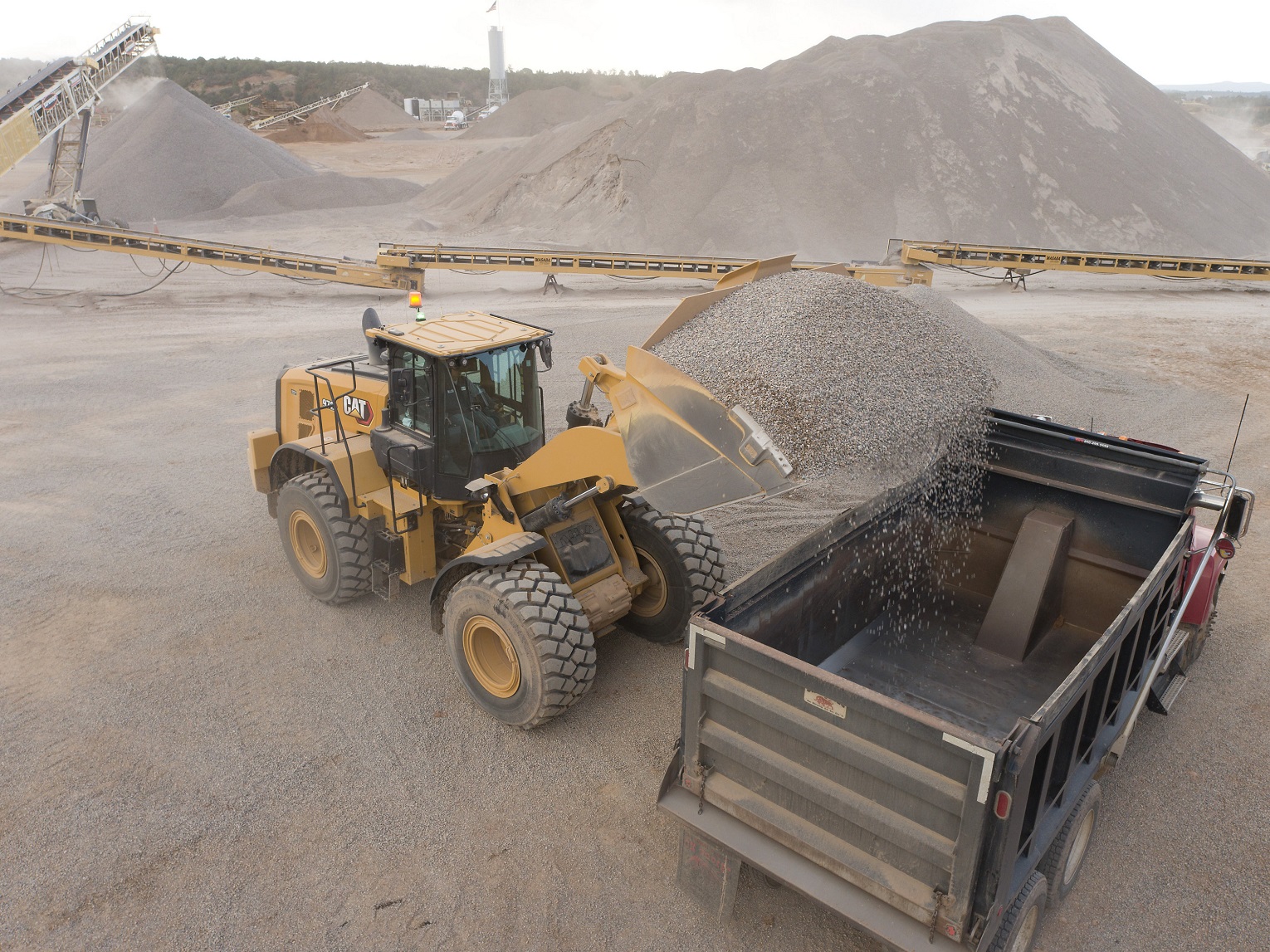 Cat has updated its 972 wheeled loader with new technologies to boost efficiency and productivity