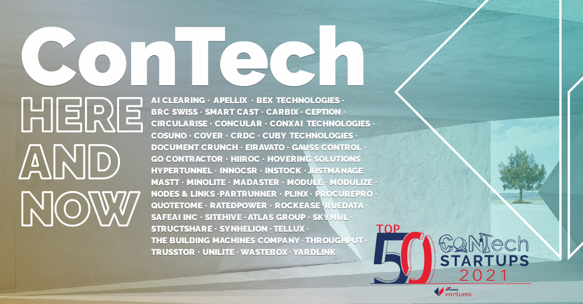 Cemex Ventures Top50 ConTech Startups list construction technology ecosystem