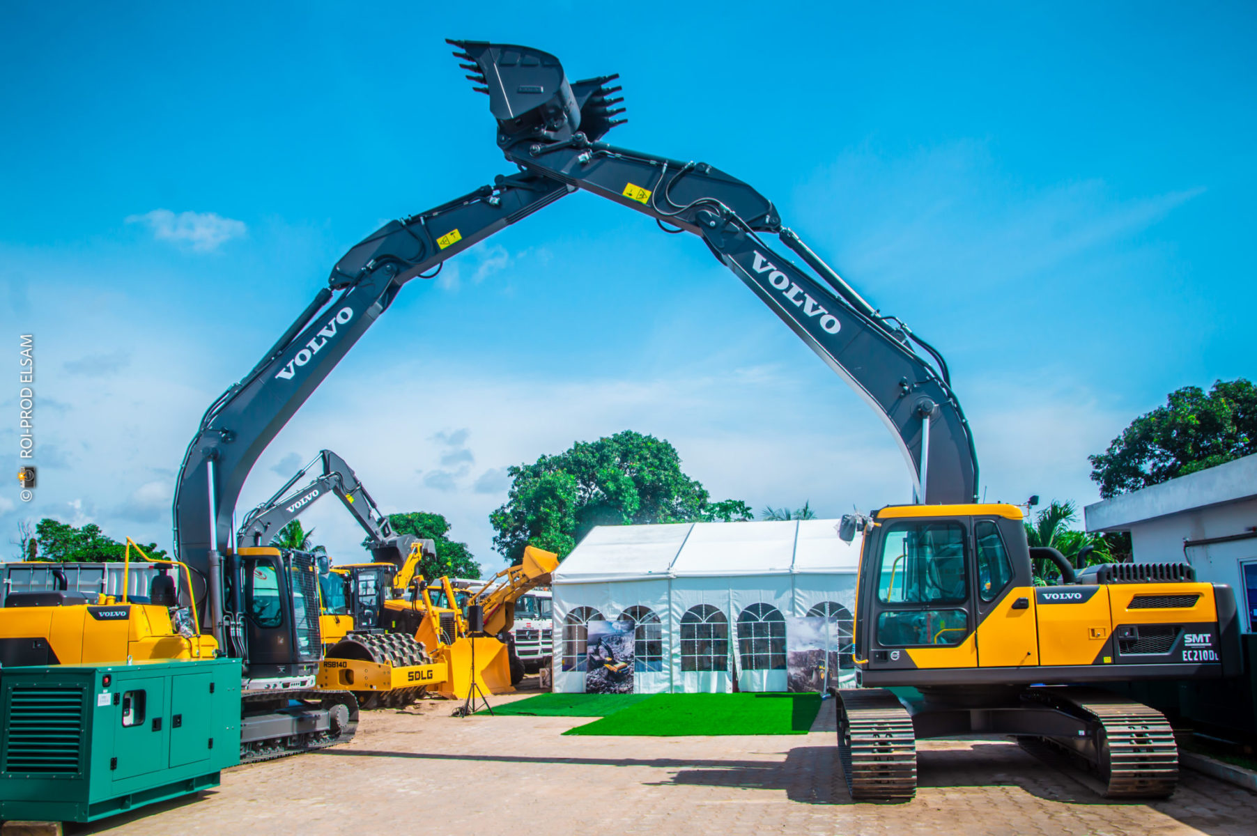 Two Volvo EC210DL crawler excavators were on display at the event in Cotonou