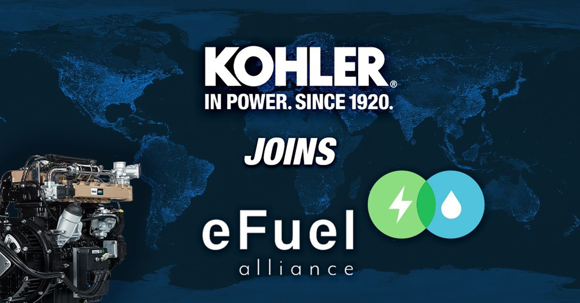The partnership between the eFuel Alliance and Kohler aims to increase the use of sustainable biogenic fuels in the off-road engine sector