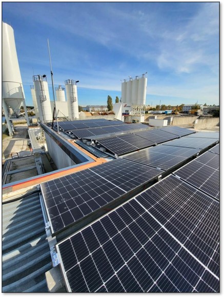 The photovoltaic panels have been installed on the roof of the Velten concrete plant in Berlin
