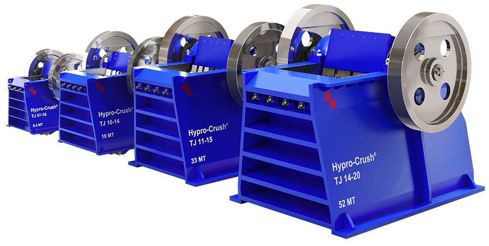 The Hypro-Crush essentially uses less of everything to produce the output of much larger crushers
