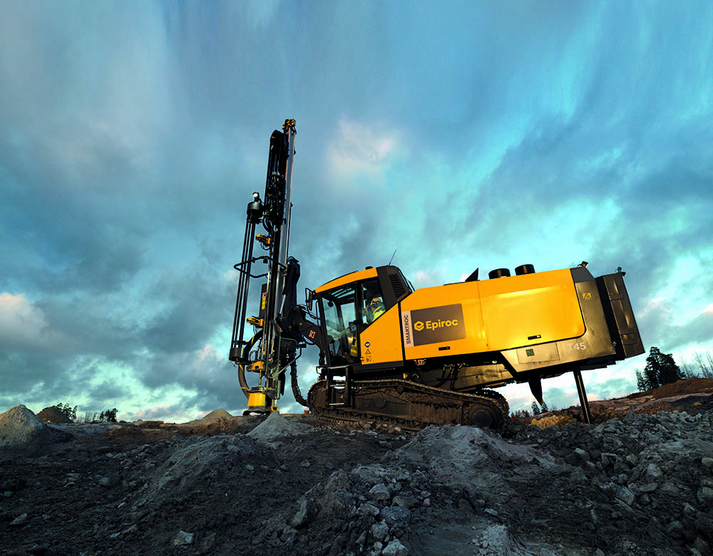Epiroc’s updated SmartROC T45 tophammer surface drill rig will be available soon