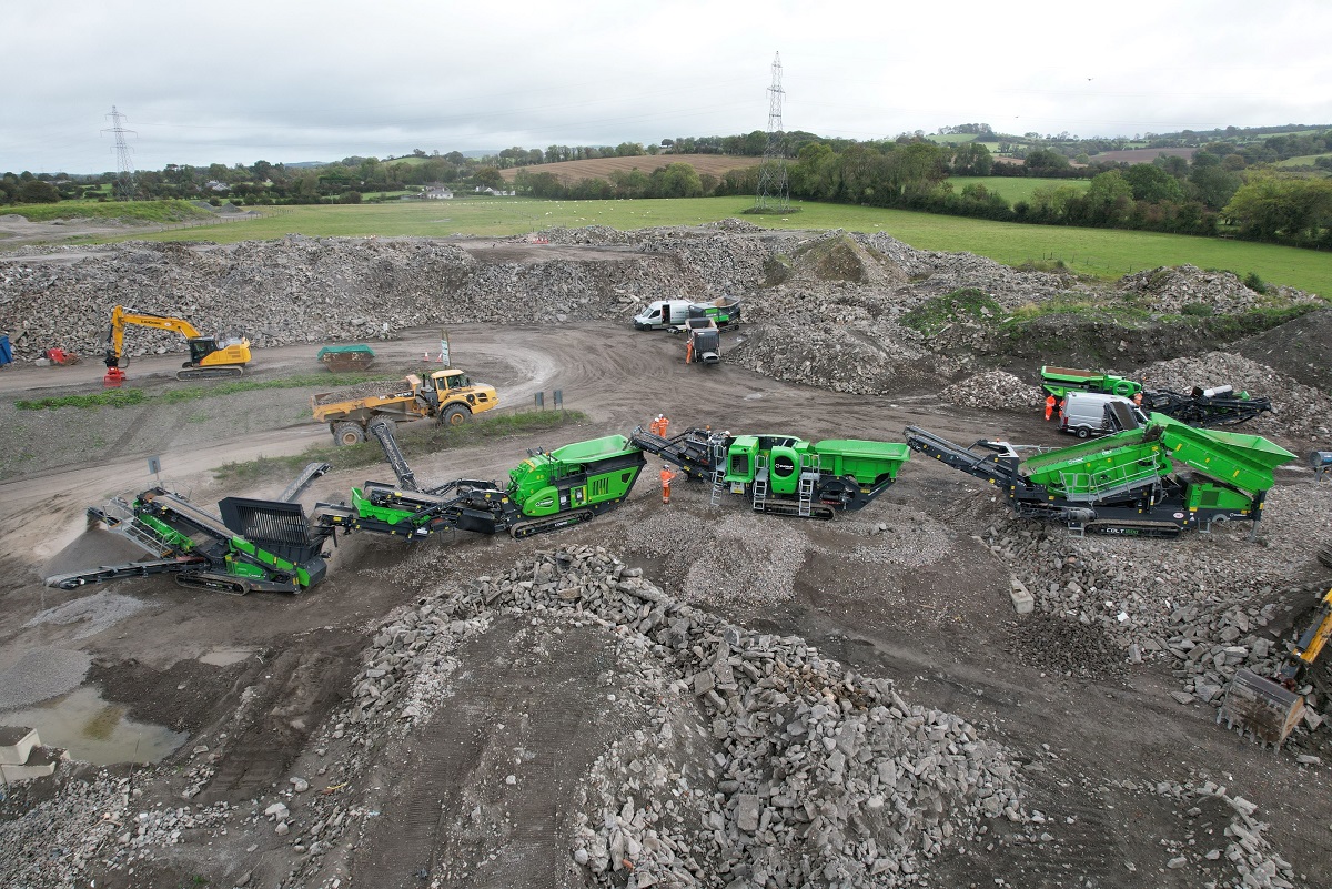 The EvoQuip crushing and screening train at the open day