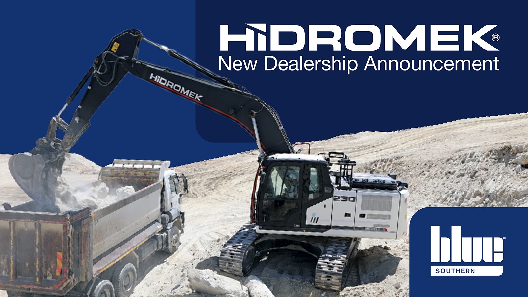 The agreement sees Blue Machinery (Southern) becoming a dealer for Hidromek's range of quarrying, construction, mining and demolition equipment