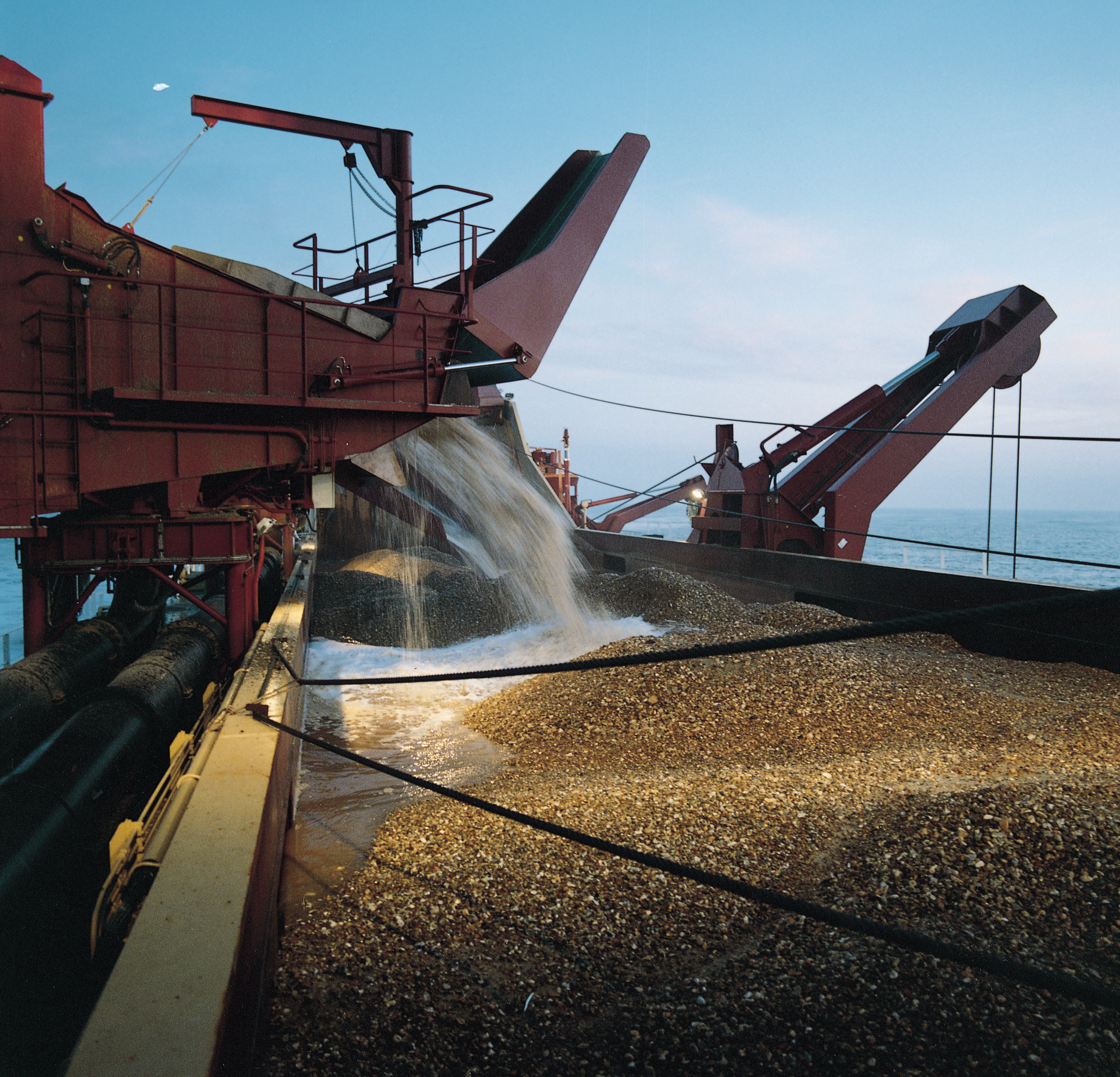 Aggregates being washed