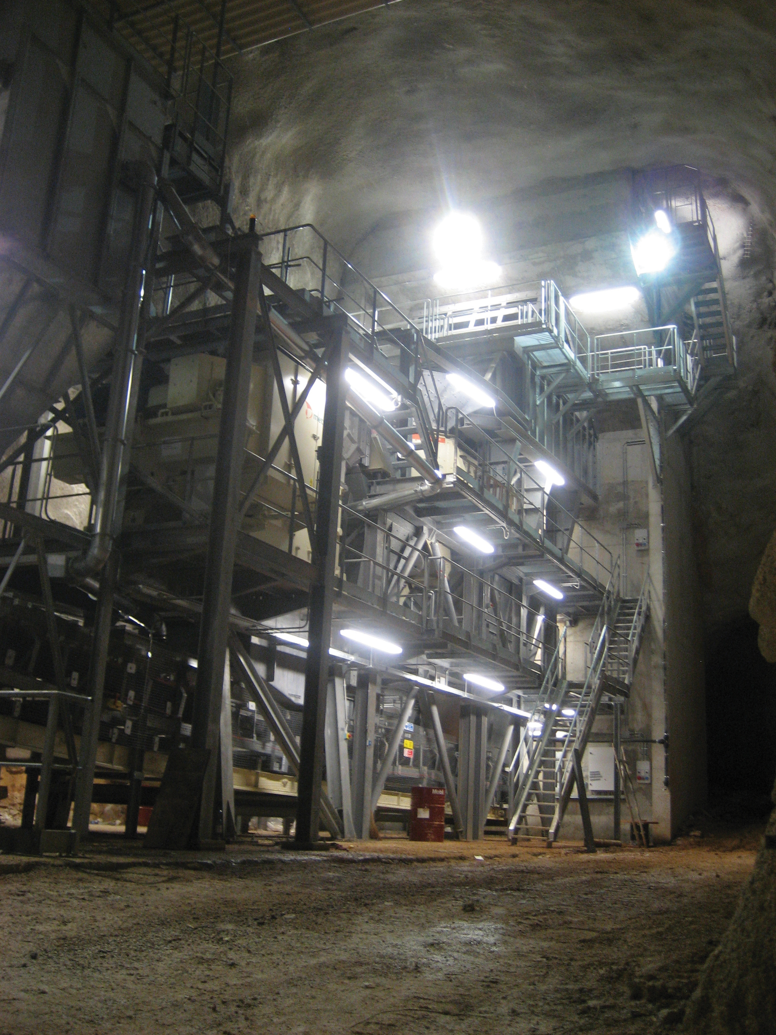 The primary crushing plant, housed in a specially-built cavern