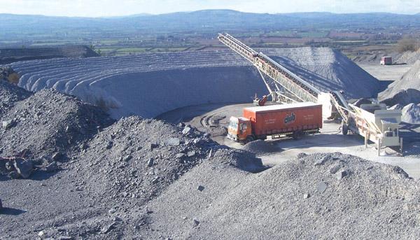 Conveyor over a quarry