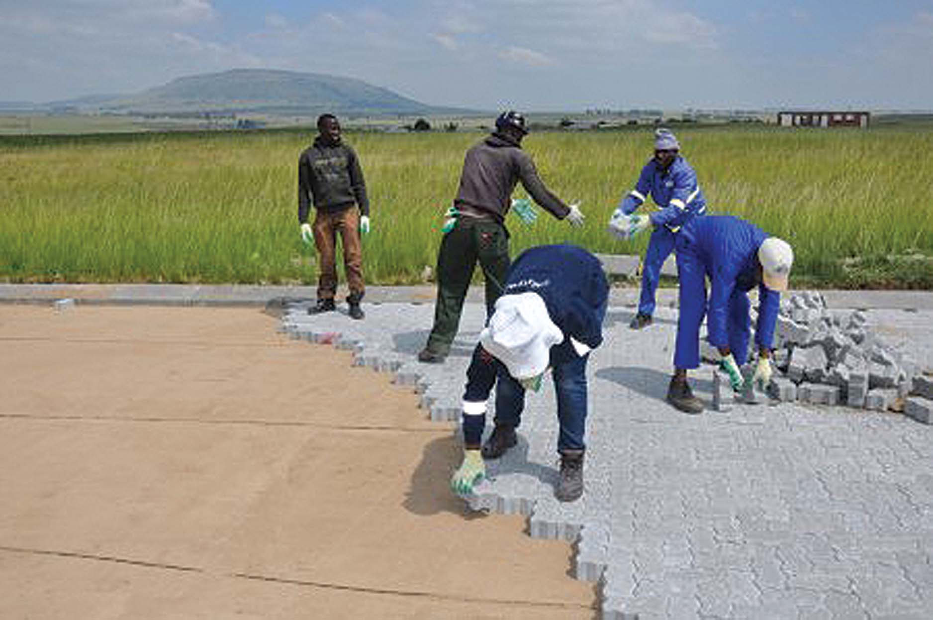 use of concrete block paving in Zambia 