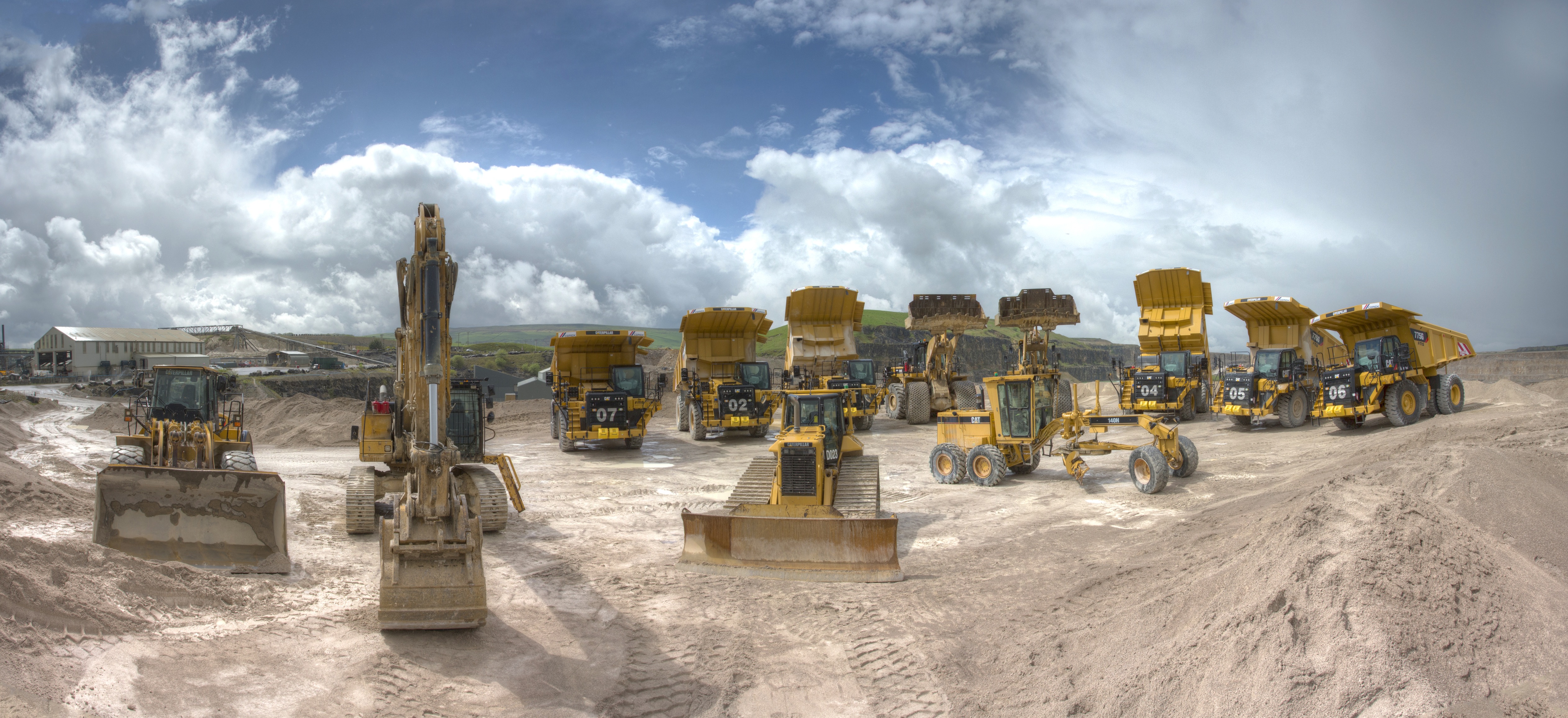 Finning at the Dove Holes limestone quarry