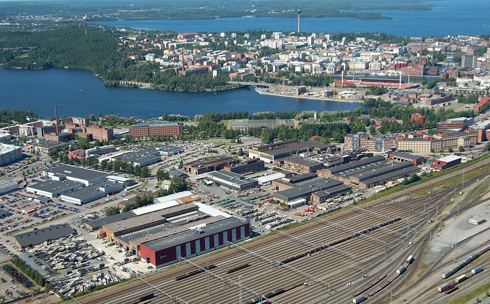 An aerial view of Metso Outotec’s Tampere facility