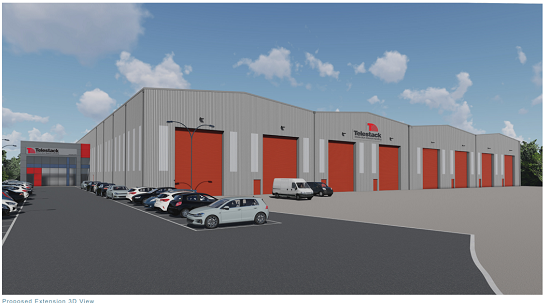 Artist's rendering of Astec's expanded site in Omagh, County Tyrone, Northern Ireland
