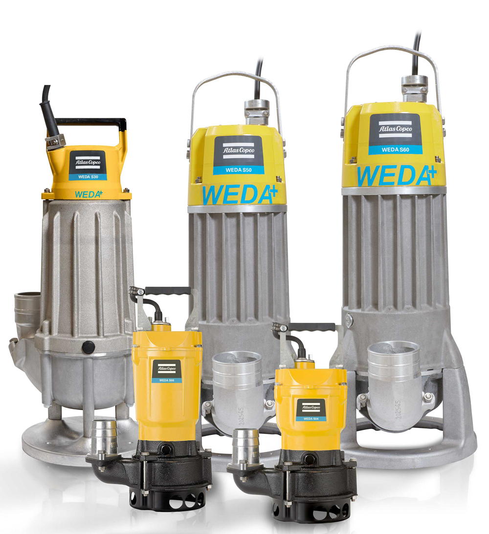 Atlas Copco’s WEDA submersible dewatering pump range