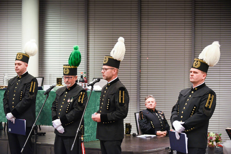 Krzysztof Suchorz (second right) taking part in the 2019 staging of Barbórka, the feast day of St. Barbara, patron saint of Polish miners