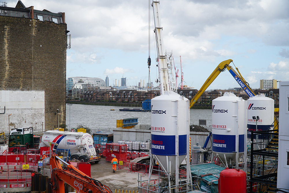 The UK’s infrastructure project pipeline, including the pictured Tideway project creating a 25km ‘Super Sewer’ under the River Thames in London, is crucial to further growth in mineral products demand. Pic: CaEMEX