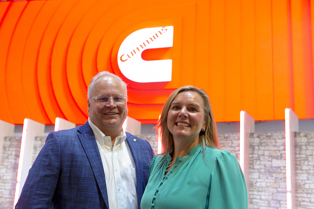 Eric Neal, executive director of Cummins Off-Highway business, and Amy Davis, president of Accelera, at CONEXPO/CON-AGG 2023
