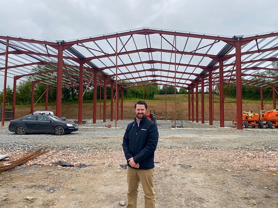 David Hunter at the under construction McLanahan factory in Northern Ireland