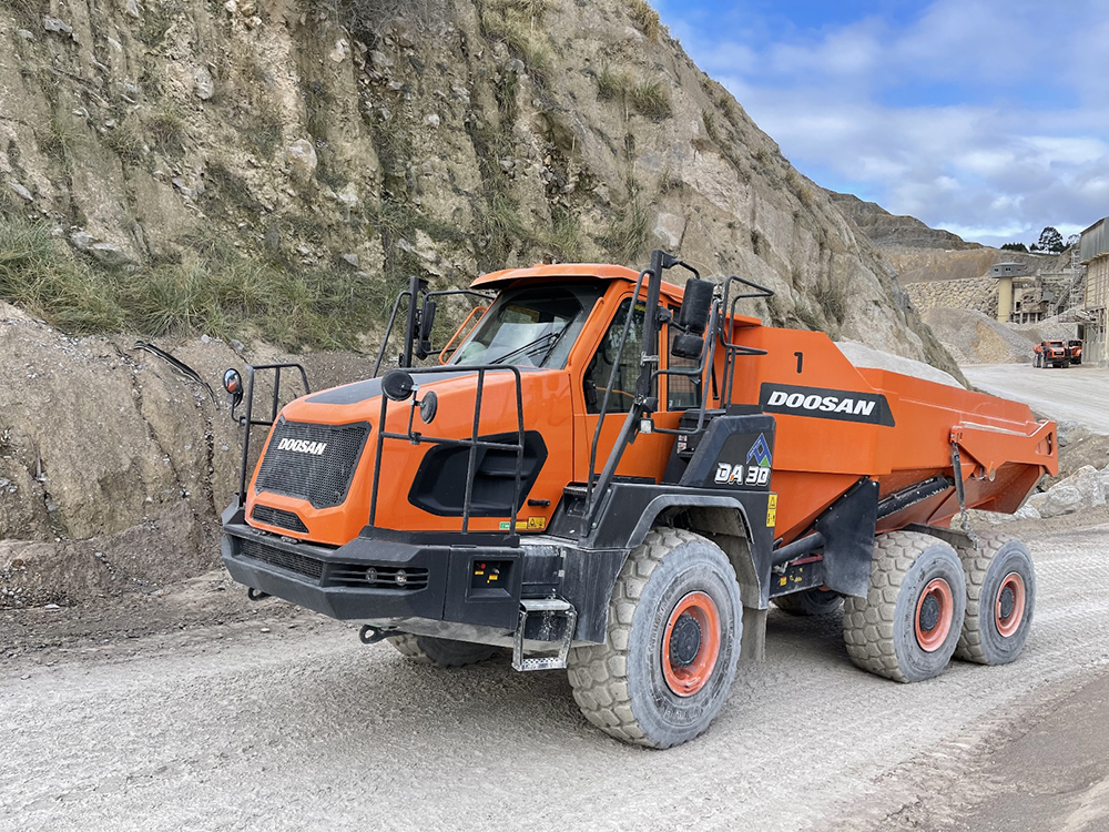 One of two new Doosan DA30-7 ADTs purchased by Canteras de Santullán