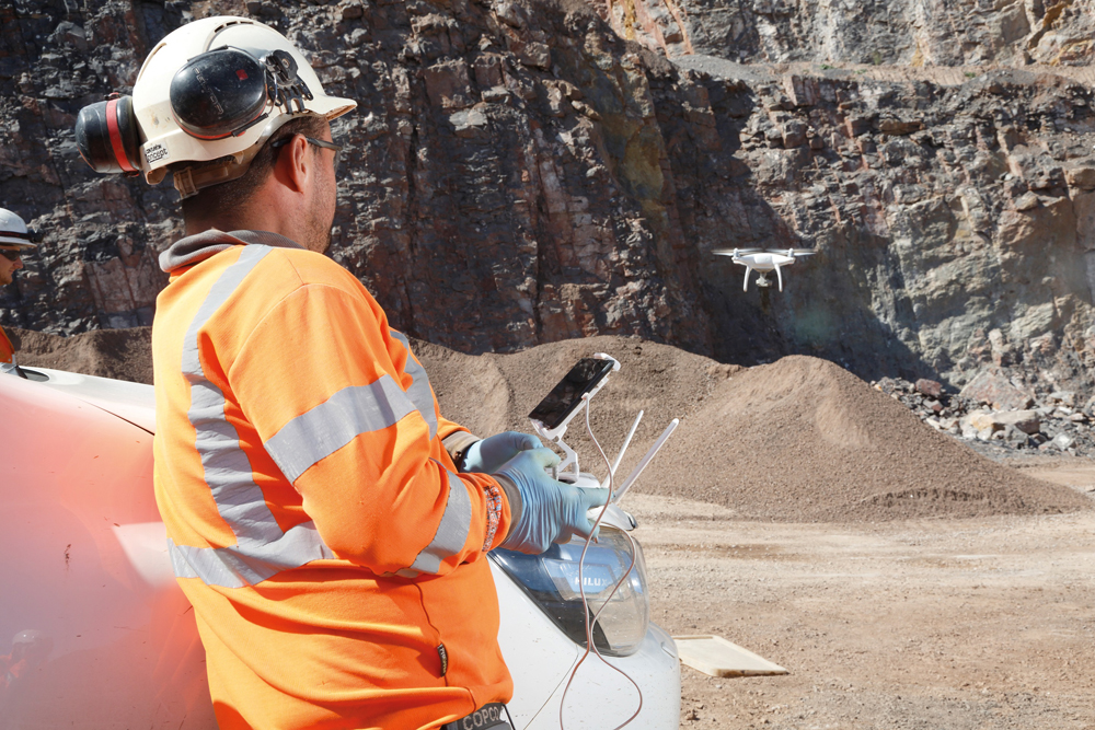 An EPC-UK drone pilot in action