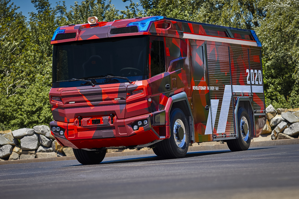 Volvo Penta has developed an electric driveline for Rosenbauer’s revolutionary fire truck