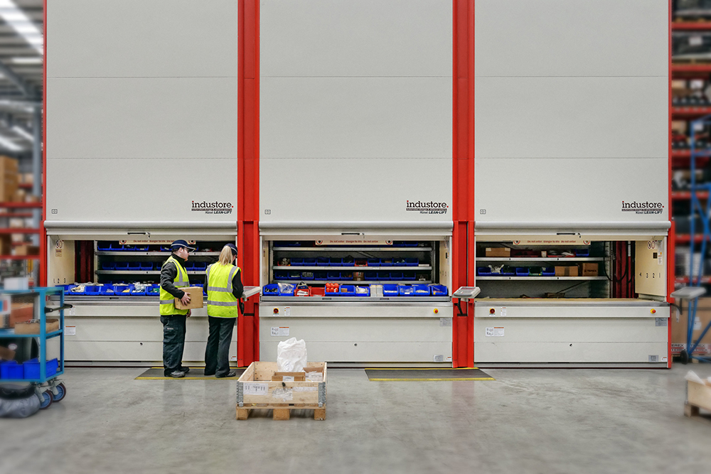 A lean lift stores over 4,000 individual parts for quick and easy access at Terex Dungannon Business Park parts facility