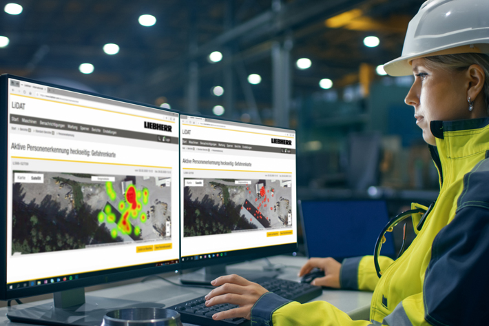 The new Liebherr incident map lets loader operators implement measures to avoid on-site accidents