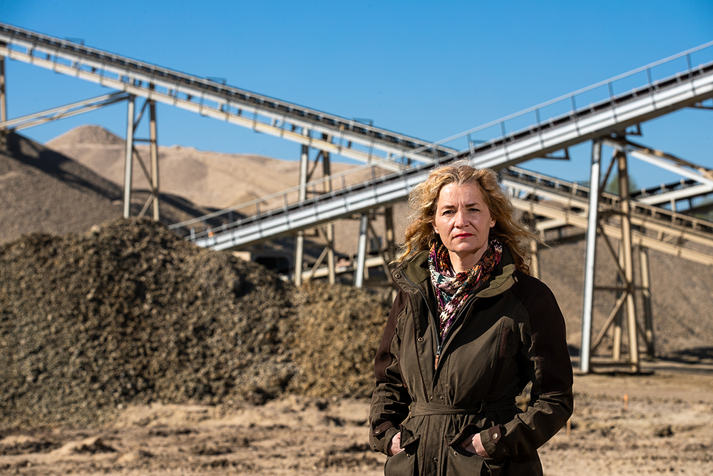 Leonie van der Voort pictured during a visit to a quarry  site in the Netherlands