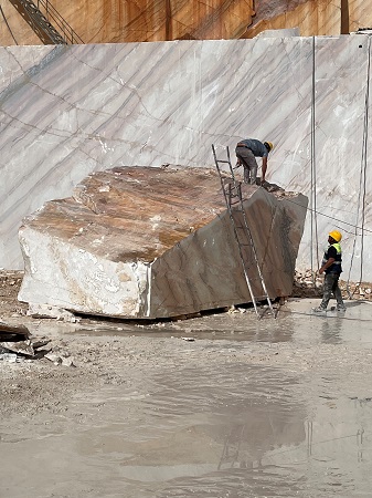 Marble quarry workers