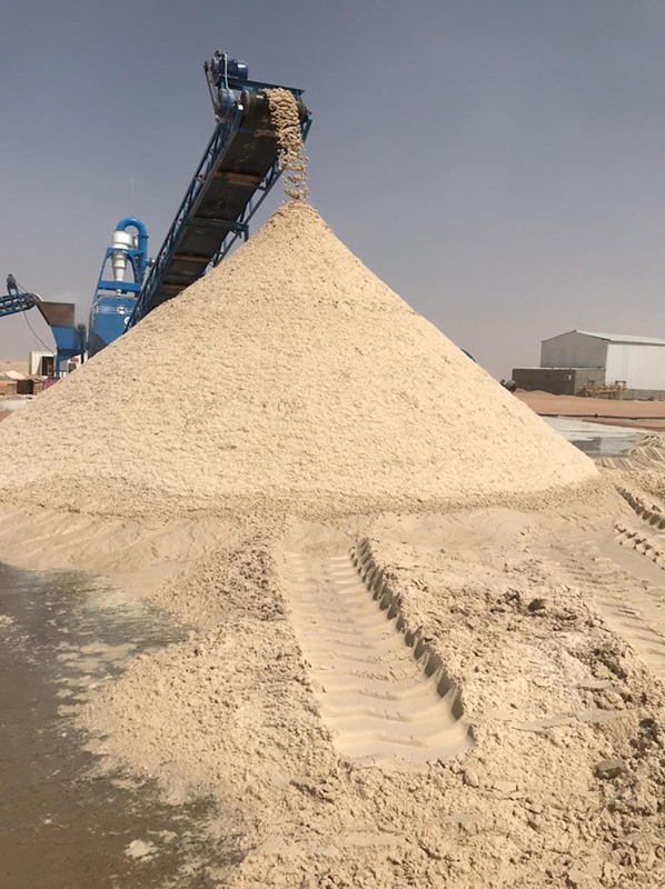 A stockpile of Muadinoon’s silica sand