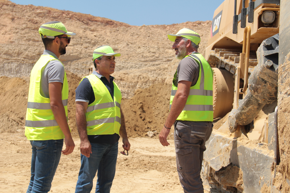 Antonis Latouros with some of his Latouros Group team on a group quarry site
