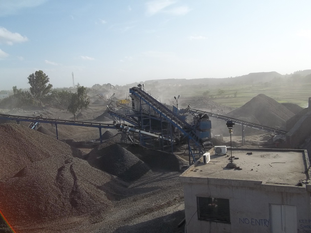 Puzzolana conveyors carrying various sizes of crushed aggregates at Mondal Stone Quarry’s crushing site in the Pachami crushing cluster, 250kms north of Kolkata  